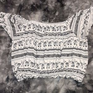 Off the shoulder Coachella crop top